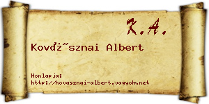 Kovásznai Albert névjegykártya