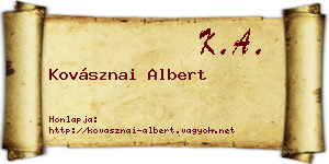 Kovásznai Albert névjegykártya